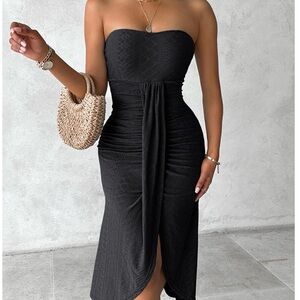 Chicme Black Strapless Dress